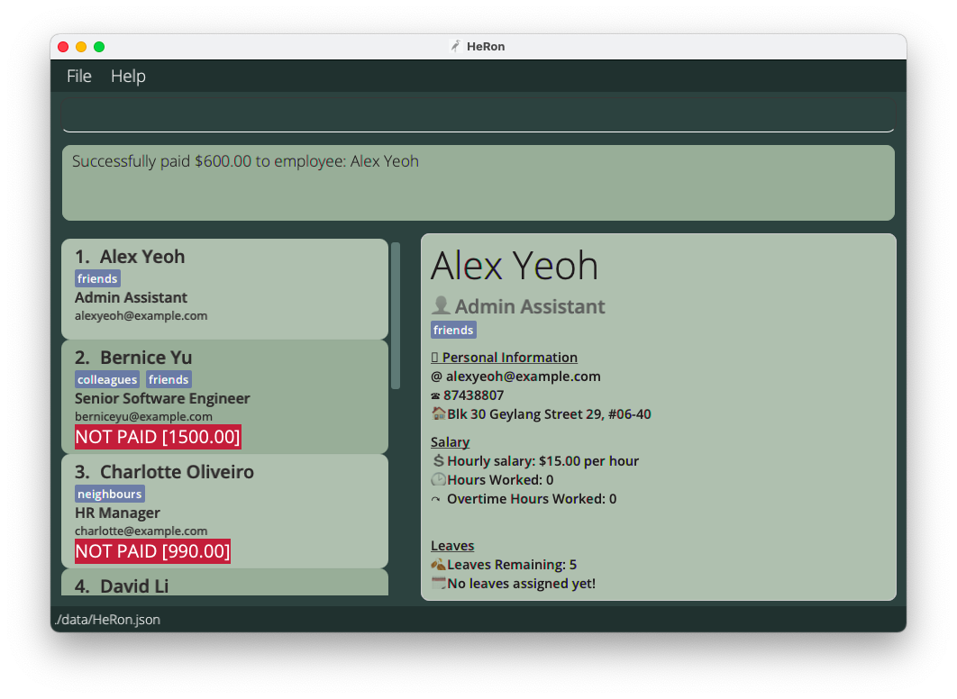 after paying the employee
